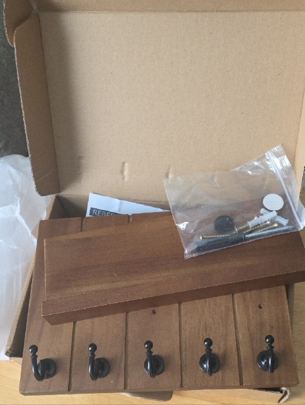 Brown Farmhouse Key and Mail Holder